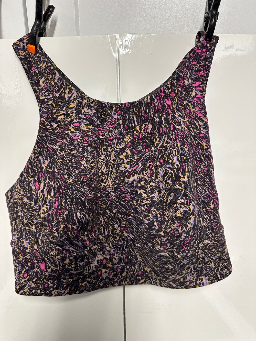 Lululemon Wunder Train Long-line Bra Med support C/D cups Topography multi